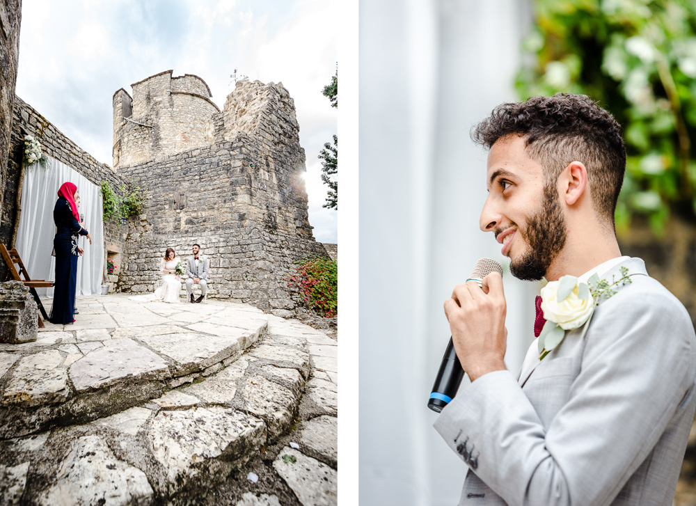 discours du marié au château de Roussillon